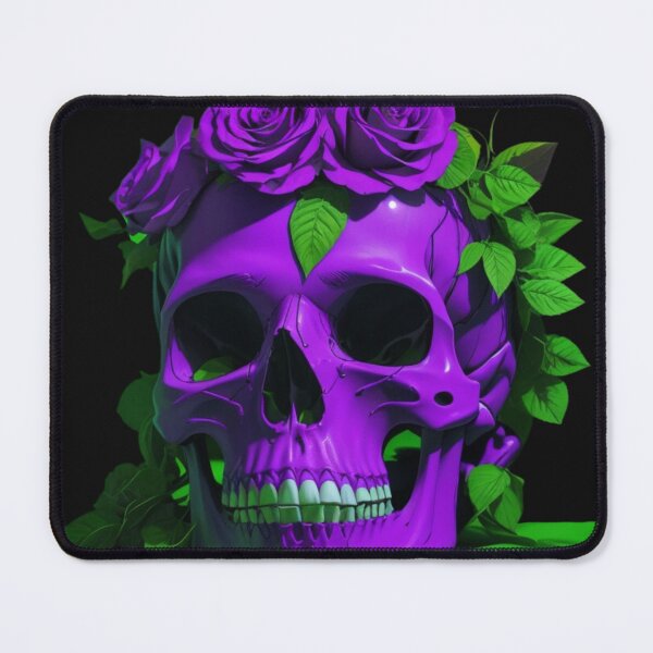 Item preview, Gothic Elegance Meets Urban Flair: Green and Violet Skull Aesthetic with Roses designed and sold by taherlee11.