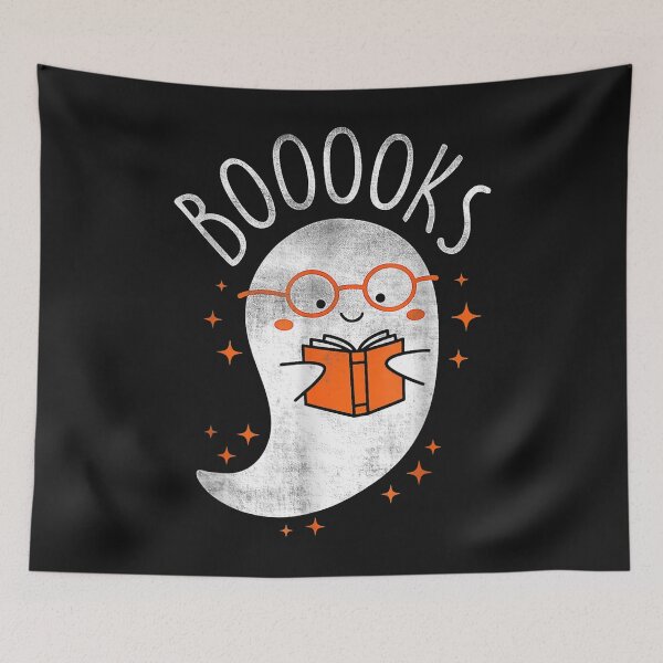 Aperçu de l'œuvre Funny Halloween Cute Ghost Book Reading School Teacher créée et vendue par mainana78.