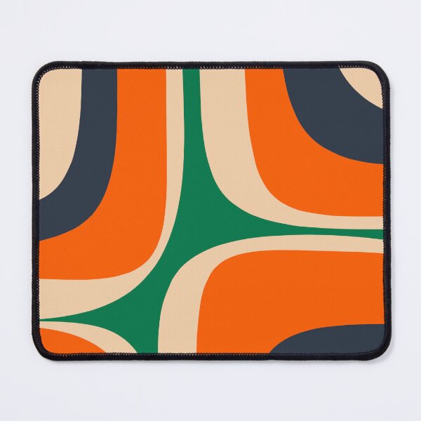 Item preview, Retro Groove Mid Century Modern Abstract Pattern Green Orange Navy designed and sold by kierkegaard.