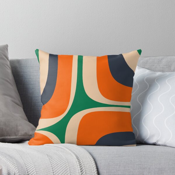 Item preview, Retro Groove Mid Century Modern Abstract Pattern Green Orange Navy designed and sold by kierkegaard.