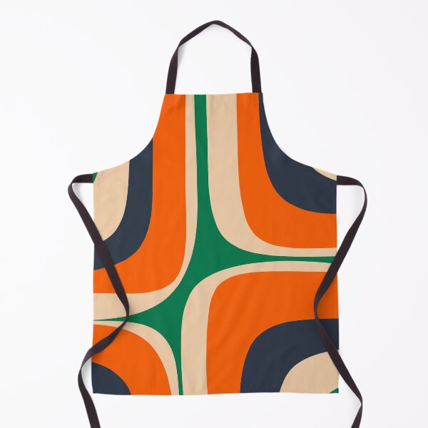 Item preview, Retro Groove Mid Century Modern Abstract Pattern Green Orange Navy designed and sold by kierkegaard.
