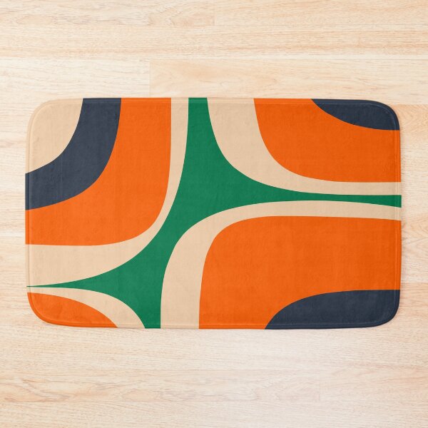 Item preview, Retro Groove Mid Century Modern Abstract Pattern Green Orange Navy designed and sold by kierkegaard.