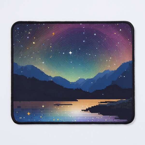 Item preview, Lakeside Starry Night Pixel Art designed and sold by CM7Designs.