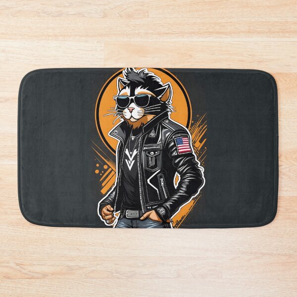 Item preview, Chic cat rocks a jacket and glasses designed and sold by IrinaGuArt.