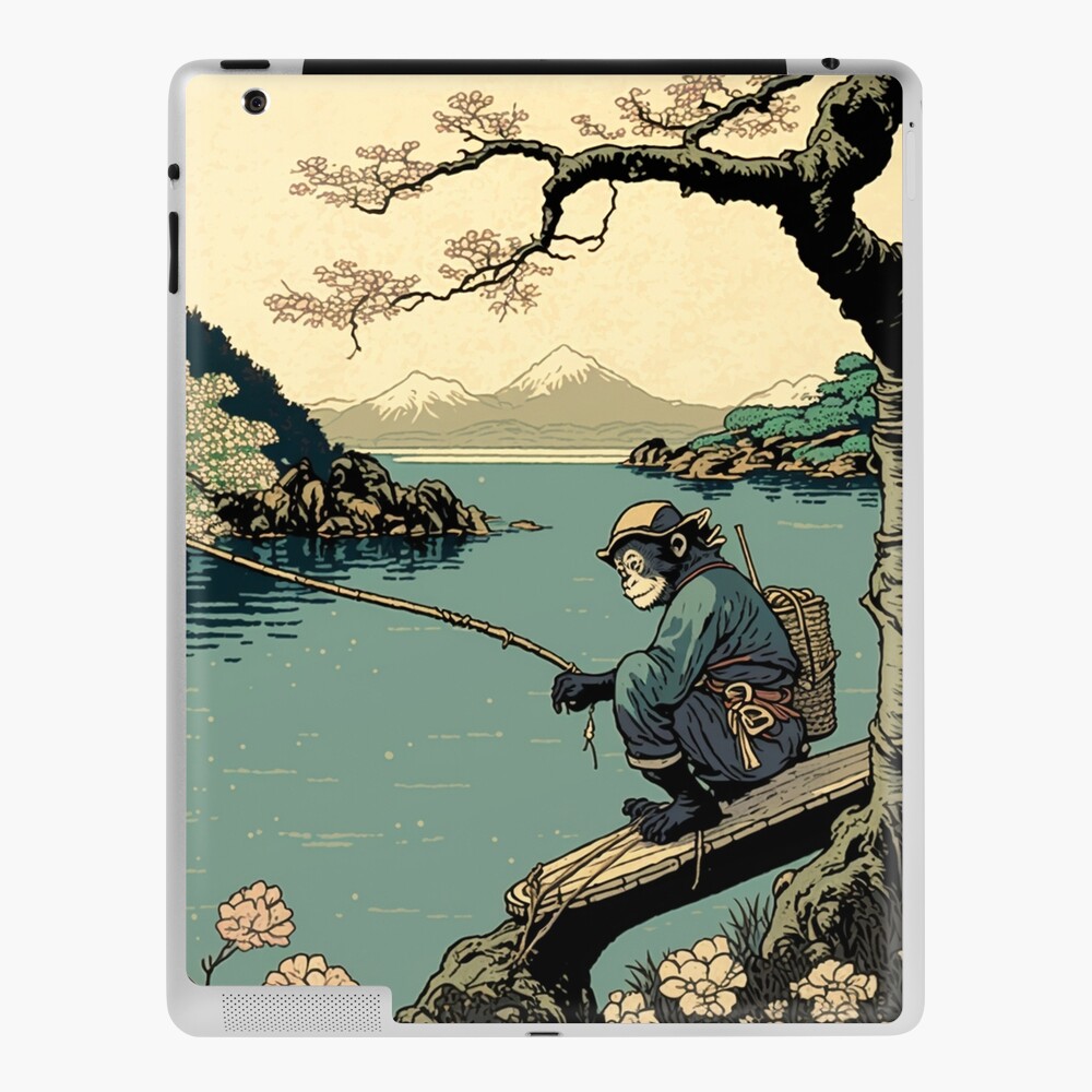 Monkey Fishing Poster Art Board Print for Sale by WSMonkeyPosters