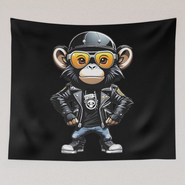 Item preview, Chic monkey rocks a jacket and glasses designed and sold by IrinaGuArt.
