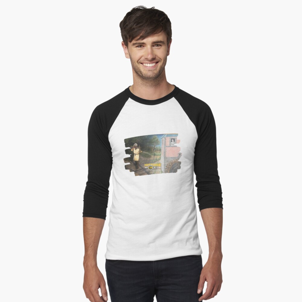 Item preview, Baseball ¾ Sleeve T-Shirt designed and sold by HistoireEnJeux.