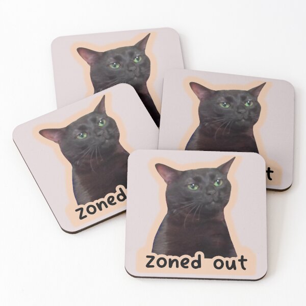 Item preview, Zoned out black cat Funny cat meme, black cat meme, Thinking cat designed and sold by LoveYaToo.