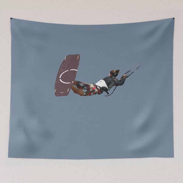 Item preview, Kiter Action Freestyle Kitesurfer Color Illustration designed and sold by taiche.