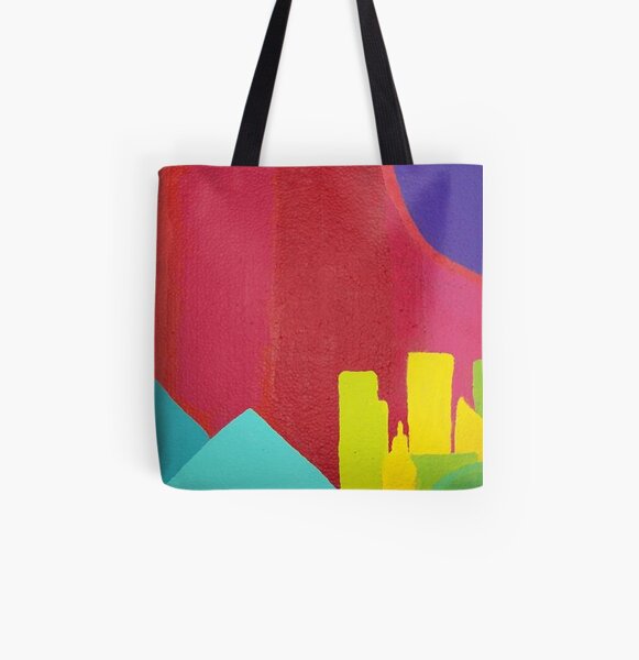 Purple Sun (Facemadics colorful abstract painting) All Over Print Tote Bag