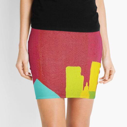 Purple Sun (Facemadics colorful abstract painting) Mini Skirt