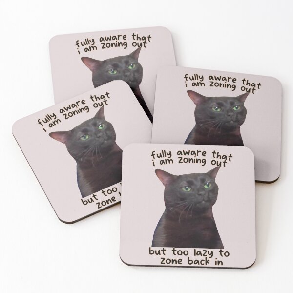 Item preview, Zoned out black cat Funny cat meme, black cat meme, Thinking cat,  designed and sold by LoveYaToo.
