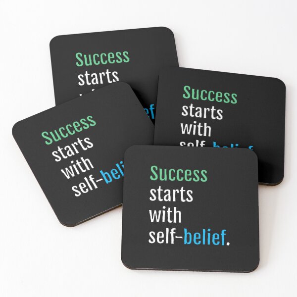 Item preview, Success starts with self-belief. (Black Edition) designed and sold by QuotopiaThreads.