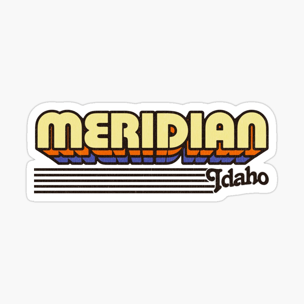 Meridian, Idaho | Retro Stripes Sticker