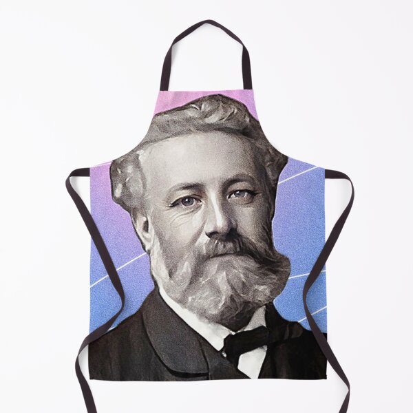 Item preview, French Novelist Jules Verne - purple pink - illustration  designed and sold by Litstoy.