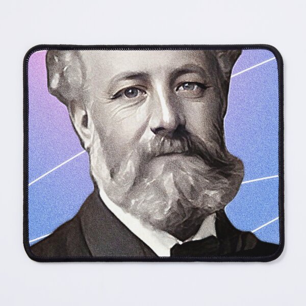 Item preview, French Novelist Jules Verne - purple pink - illustration  designed and sold by Litstoy.