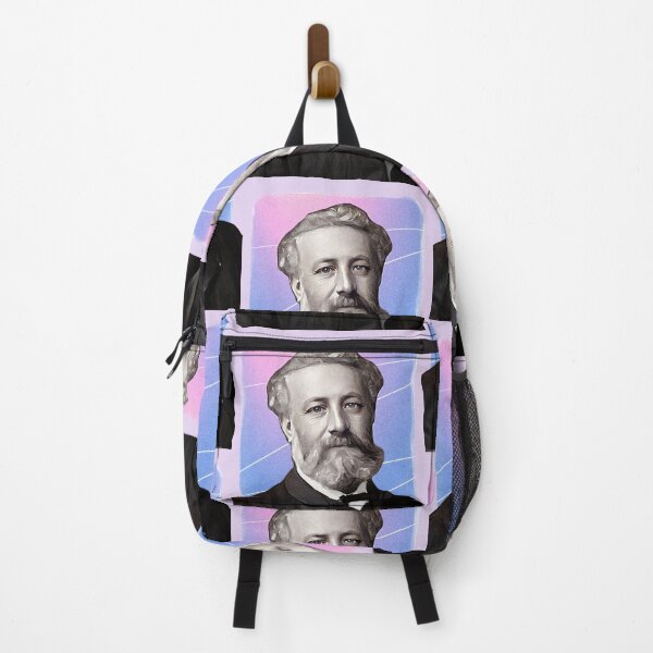 Item preview, French Novelist Jules Verne - purple pink - illustration designed and sold by Litstoy.