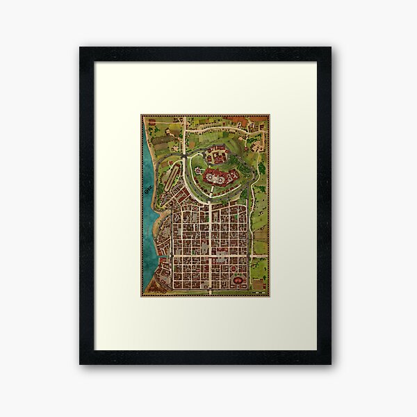 Vista previa del artículo con la obra «Más lejano: Joya de la corona de Lunar Tarsh: un mapa de la ciudad gloranthana», diseñado y vendido por Sbrayarts.