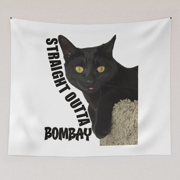 Item preview, Funny Meme Straight Outta Bombay Cat Design designed and sold by MimsTees.