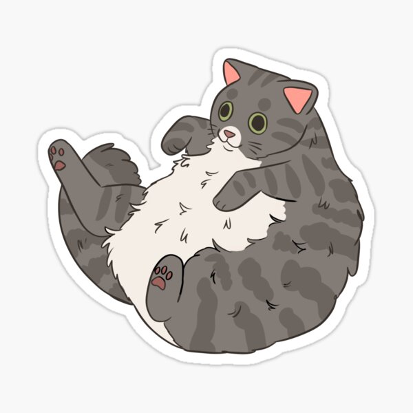 50pcs Kawaii Chunky Pet Animal Stickers Cute Grey Pusheens Cat