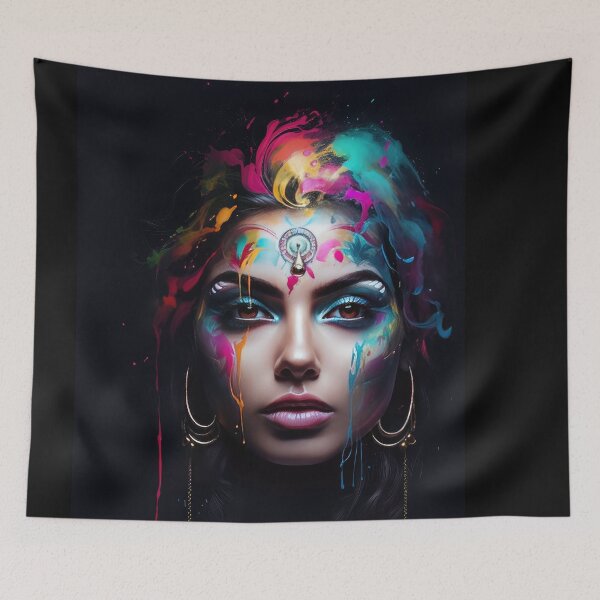 Item preview, Colorful Abstract Goddess Digital Art Portrait - Graceful and Mesmerizing designed and sold by All Souls Dream.
