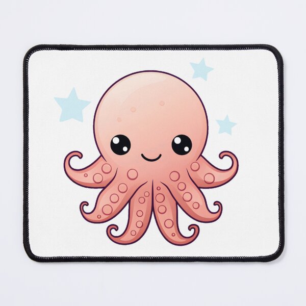 Item preview, Kawaii Smiling Baby Orange Octopus designed and sold by Sereneluna.