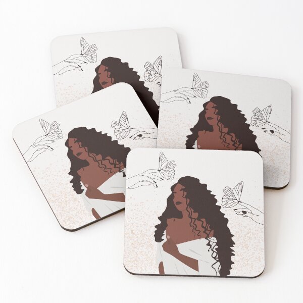 Item preview, boho african girl and butterflies designed and sold by salmaspace.