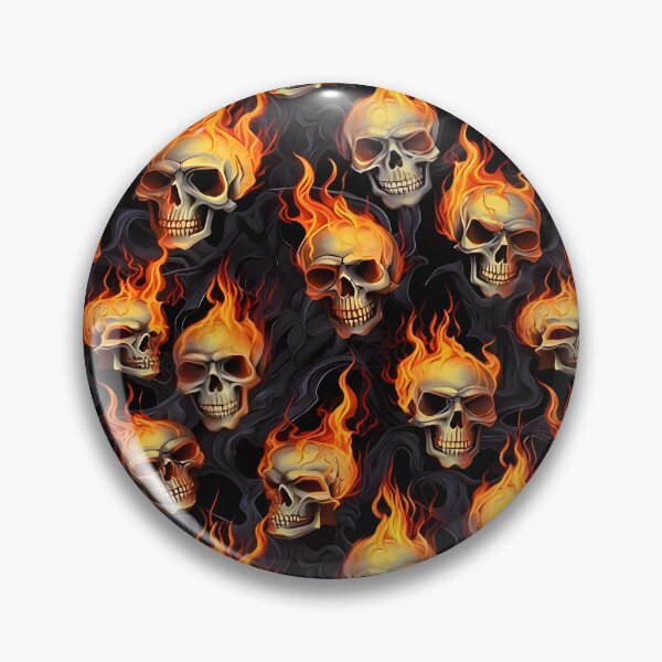 Item preview, Flame and Skull Rebellious Pattern for Metalists and Bikers designed and sold by AITeeGenius.