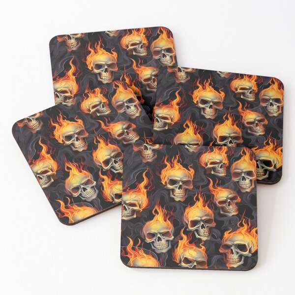 Item preview, Flame and Skull Rebellious Pattern for Metalists and Bikers designed and sold by AITeeGenius.