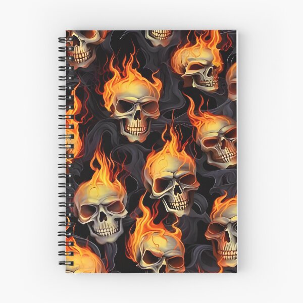 Item preview, Flame and Skull Rebellious Pattern for Metalists and Bikers designed and sold by AITeeGenius.