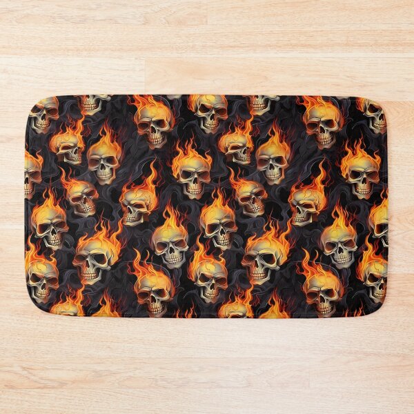 Item preview, Flame and Skull Rebellious Pattern for Metalists and Bikers designed and sold by AITeeGenius.