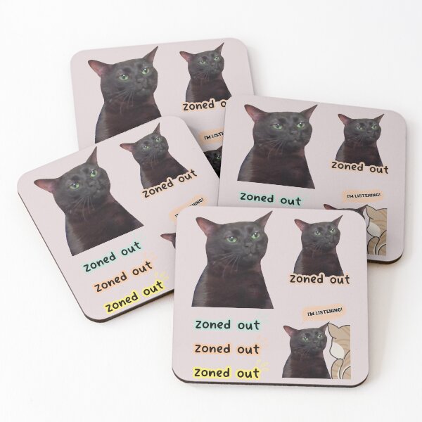 Item preview, Zoned out black cat Funny cat meme, black cat meme, Thinking cat PACK  designed and sold by LoveYaToo.