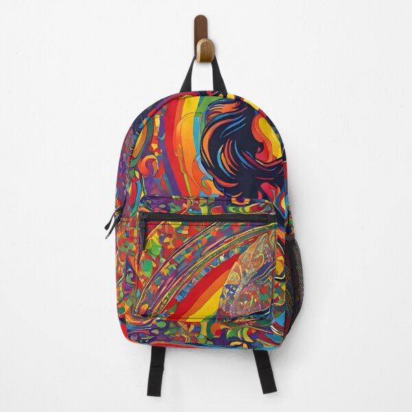 Artikelvorschau, Psychedelischer Hippie-Mann, andersweltlich, farbenfroher Festival-Tie-Dye entworfen und verkauft von CM7Designs.