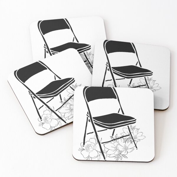 Item preview, folding chair flowers black and withe designed and sold by DESIGNIRIS.