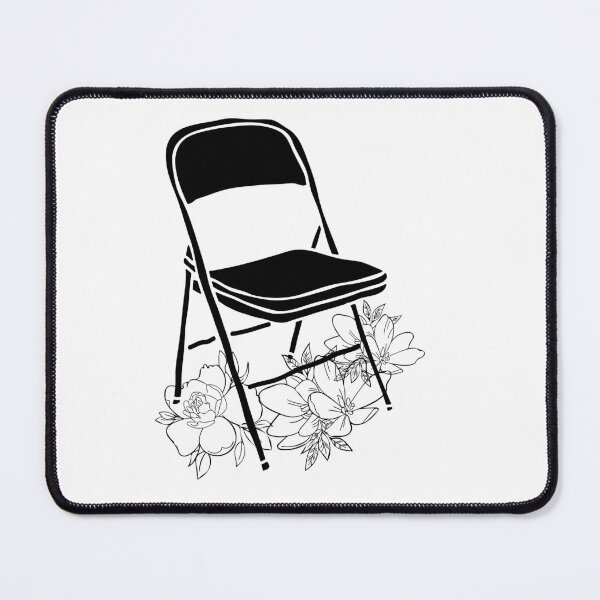 Item preview, folding chair flowers black and withe designed and sold by DESIGNIRIS.