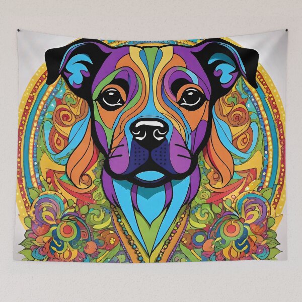 Item preview, Psicodélico Hippie Perro Otro mundo Colorido Festival Tie-dye designed and sold by CM7Designs.