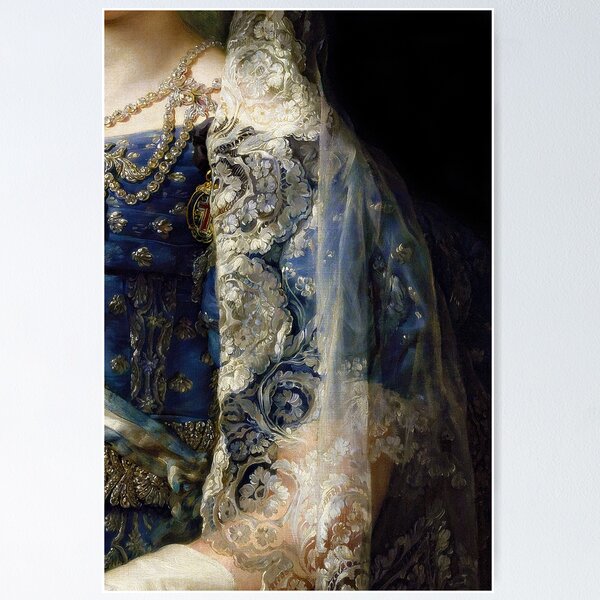 Item preview, Old Master painting Closeup of Antique Spanish lace designed and sold by Glimmersmith.