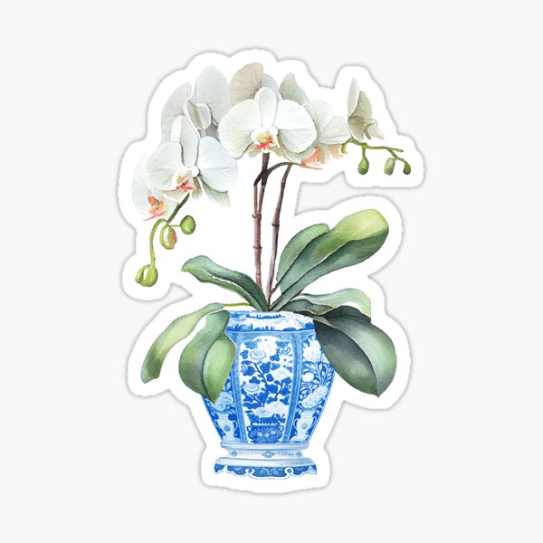 Item preview, Orchid watercolor in new porcelain designed and sold by Yunihadi.