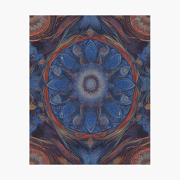 Item preview, A complex pattern of vibrant blue consciousness  designed and sold by Greenvegetable.