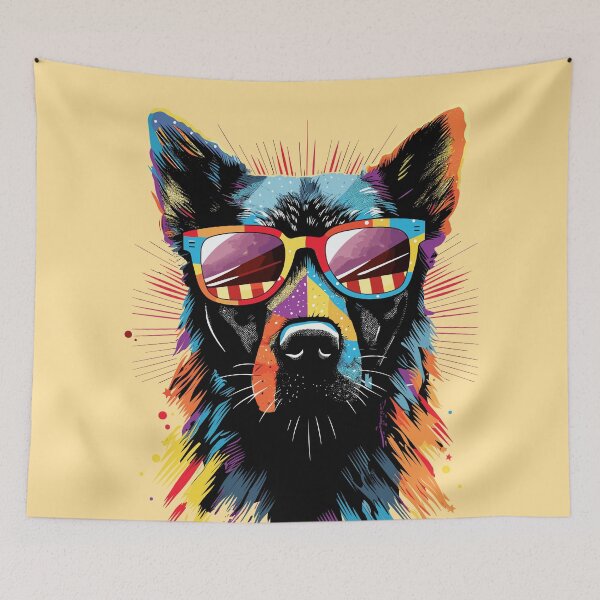 Aperçu de l'œuvre Chien cool coloré (6) créée et vendue par atzek.