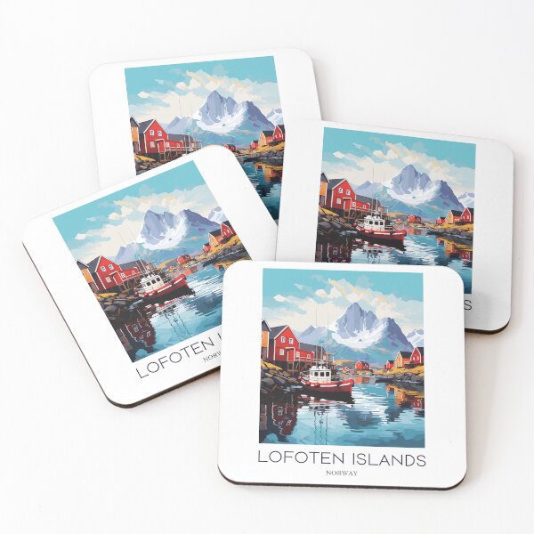 Item preview, A Pop Art Travel Print of the Lofoten Islands - Norway designed and sold by StudioRedKoala.