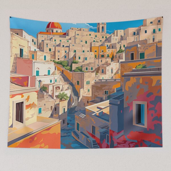 Item preview, A Pop Art Travel Print of Matera - Italy designed and sold by StudioRedKoala.