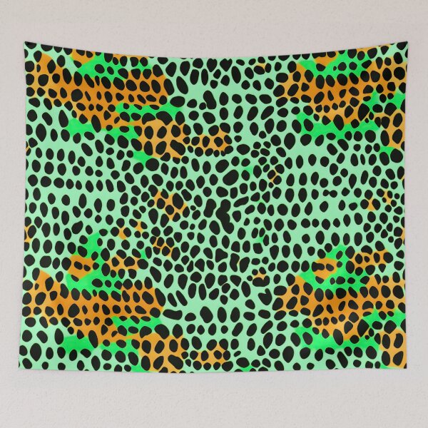 Item preview, Green and Orange Leopard Print 04 designed and sold by Artekinium.