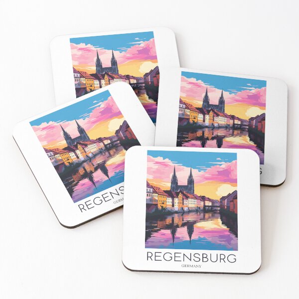 Item preview, A Pop Art Travel Print of Regensburg - Germany designed and sold by StudioRedKoala.