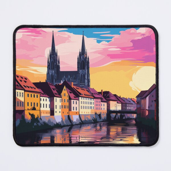 Item preview, A Pop Art Travel Print of Regensburg - Germany designed and sold by StudioRedKoala.
