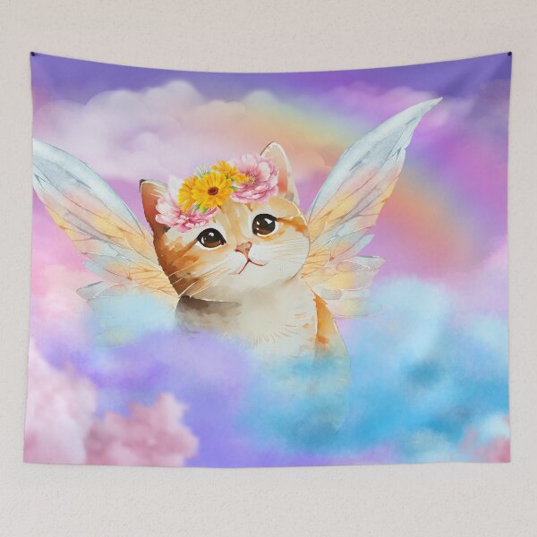 Item preview, Cloudy Rainbow Cat Fairy designed and sold by lilboxofrandom.