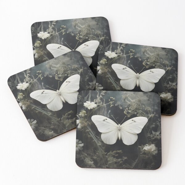 Item preview, white moth dark academia gothic cottagecore decor designed and sold by Mehak  Khan.