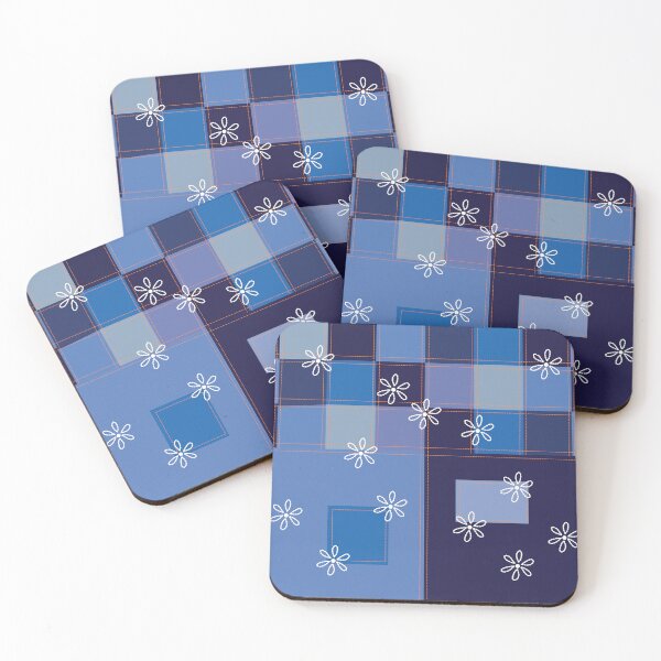 Item preview, Patrón de patchwork de jeans azules de mezclilla sintética en varios tonos de azul designed and sold by Aureusglow.