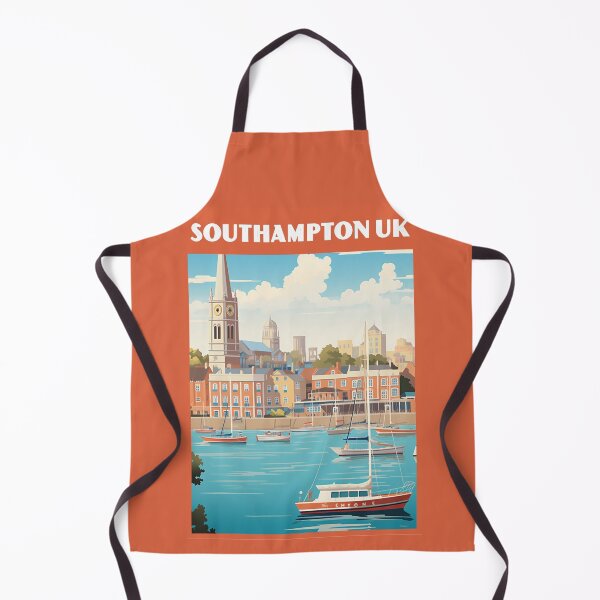 Item preview, Southampton UK travel poster in the style of 50s screen print travel posters designed and sold by windmildesigner.