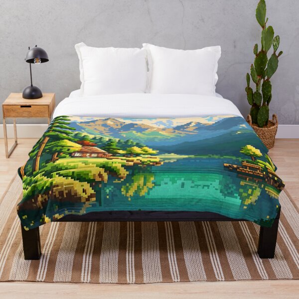Item preview, Lakeside Trees Nature Pixel Art designed and sold by CM7Designs.